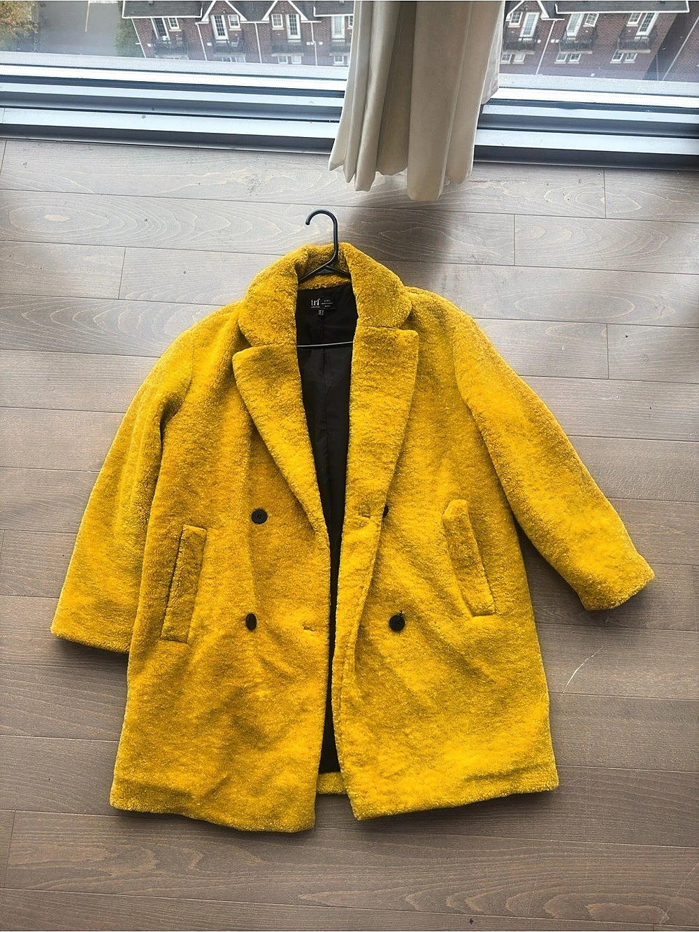 TRF Teddy Coat Yellow Size Medium Like New
